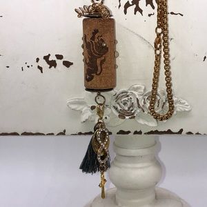 Handmade infinity cross cork necklace